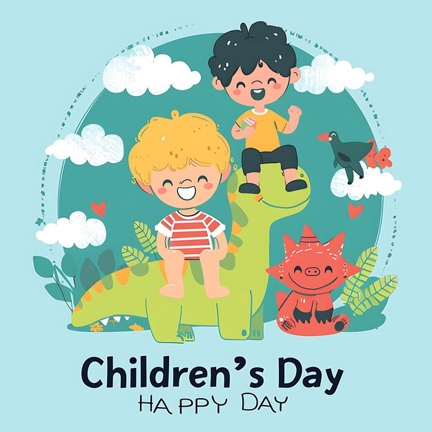 Foto ilustración vectorial magistral para las celebraciones del día de los niños