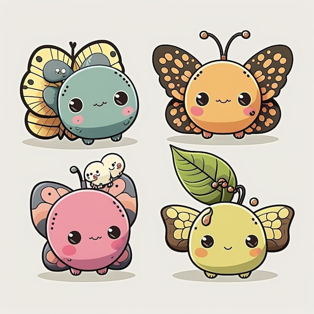 Foto ilustración vectorial de mariposas encantadoras