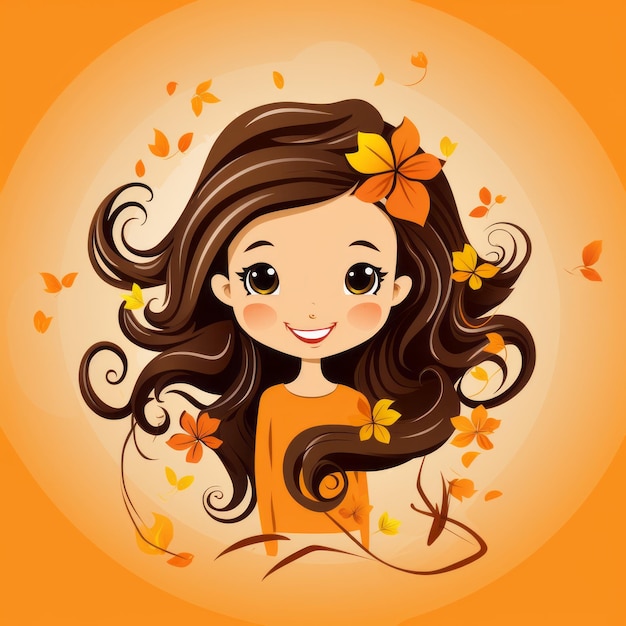 ilustración vectorial de niña de otoño