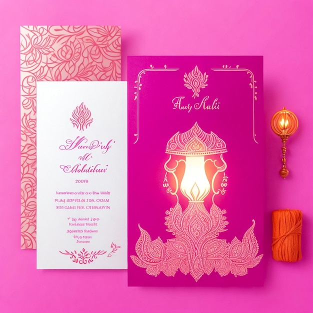 Foto ilustración vectorial o tarjeta de felicitación del festival de diwali con una elegante y hermosa lámpara de aceite y diwali