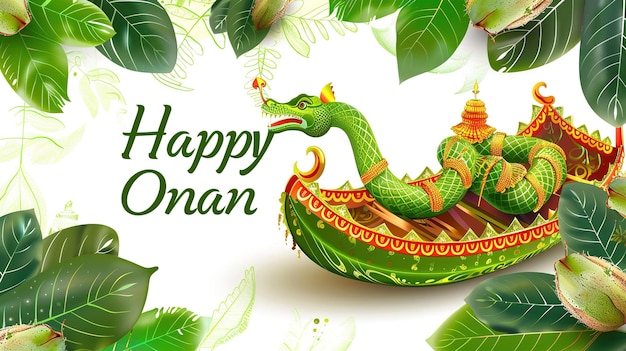 Foto ilustración vectorial del onam kerala ilustración de la tarjeta de felicitación del onam