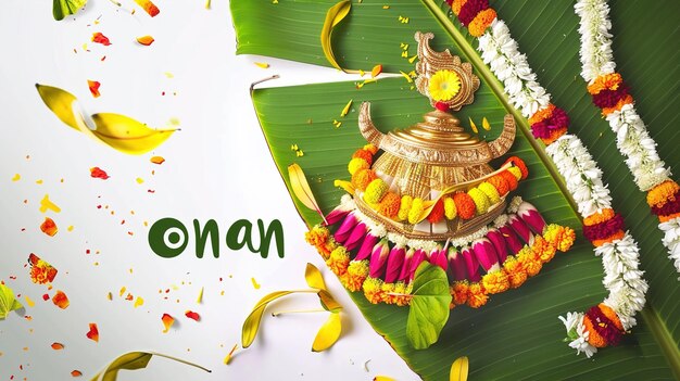 Foto ilustración vectorial del onam kerala ilustración de la tarjeta de felicitación del onam