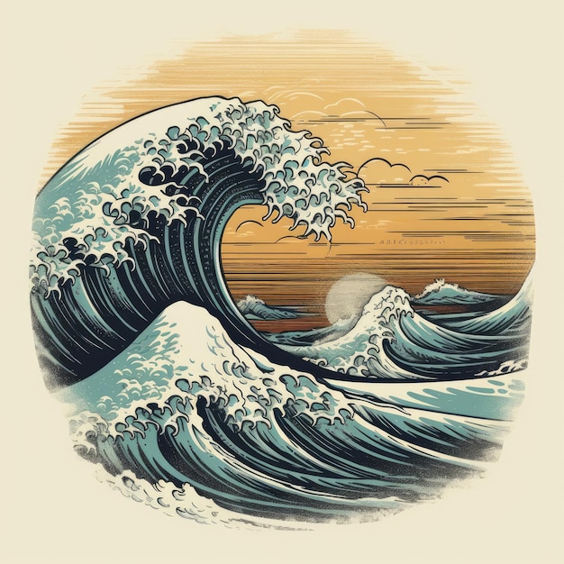 Ilustración vectorial de ondas de playa