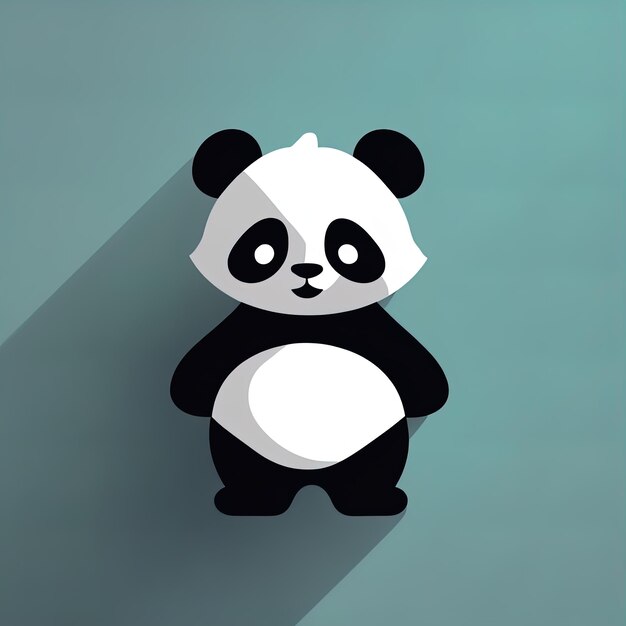 ilustración vectorial de panda sobre fondo lindo icono de animal panda