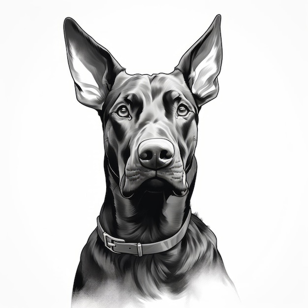 Ilustración vectorial de perro de pastoreo negro y blanco