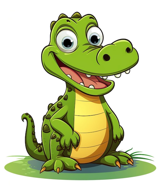 Ilustración vectorial del personaje del cocodrilo de dibujos animados