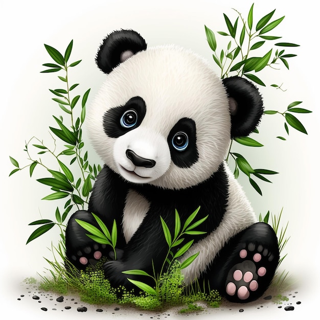 Ilustración vectorial de personajes de dibujos animados de Panda Baby