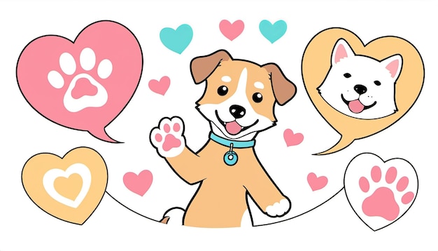 Ilustración vectorial plana de estilo moderno de la amistad entre humanos y perros