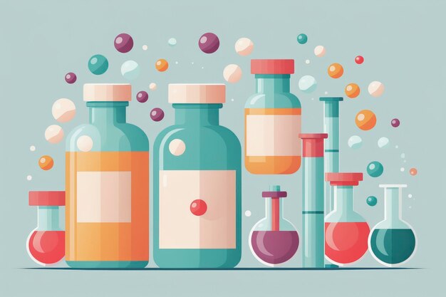 ilustración vectorial plana farmacéutica