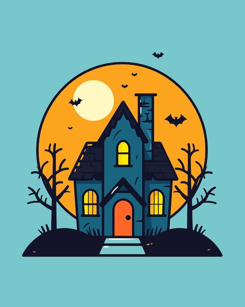 Ilustración vectorial plana con tema de Halloween