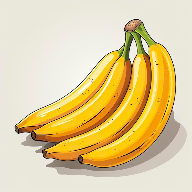 Ilustración vectorial de plátanos en dibujos animados al estilo de anime kawaii
