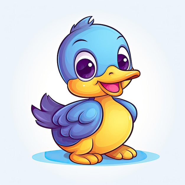 Foto esta ilustración vectorial presenta un adorable icono de pato con colores vibrantes