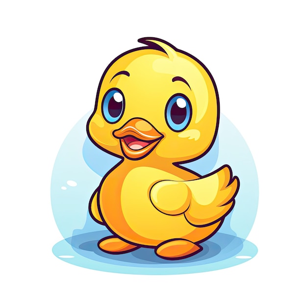 Esta ilustración vectorial presenta un adorable icono de pato con colores vibrantes