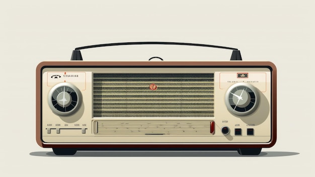 Ilustración vectorial de radio para arte de pared moderno o minimalista