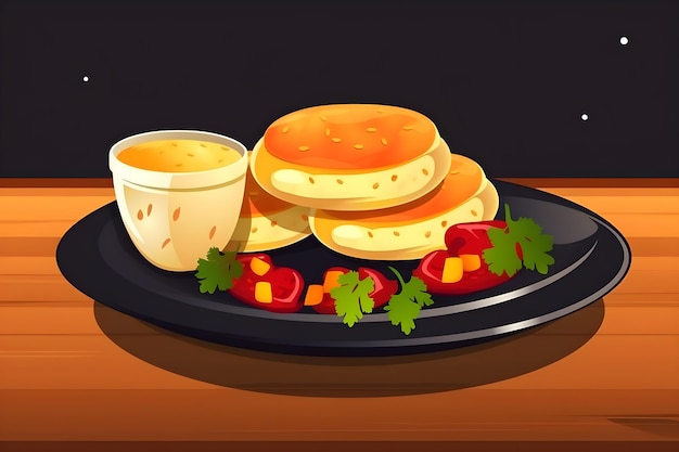 ilustración vectorial de la receta de arepas comida colombiana comida tradicional colombiana