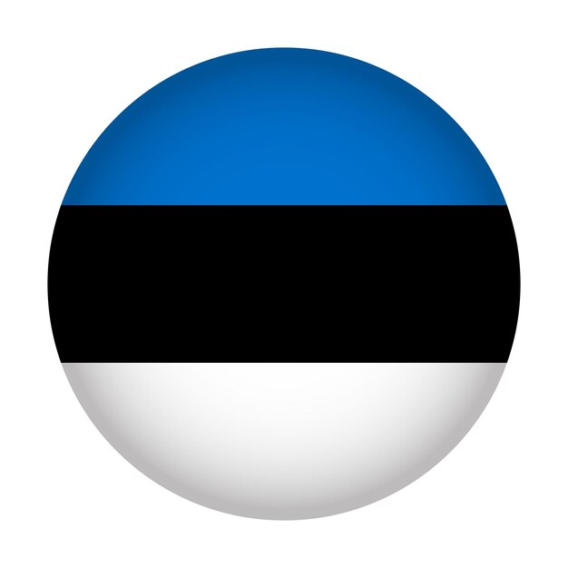 Foto ilustración vectorial redonda del círculo nacional de la bandera de estonia