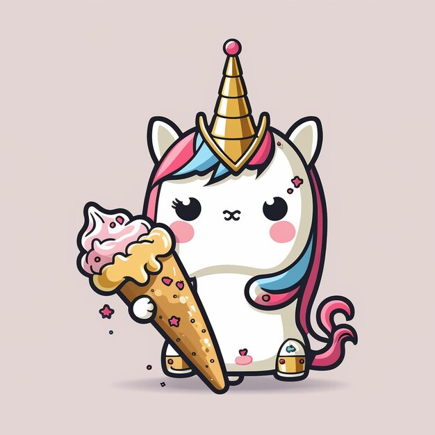 Foto ilustración vectorial del rey unicornio