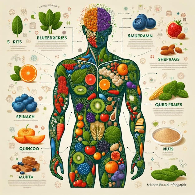 Foto ilustración vectorial de la salud y la nutrición