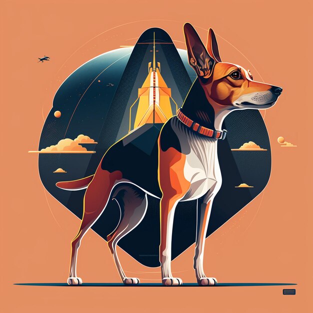 Foto ilustración vectorial de sci fi dog