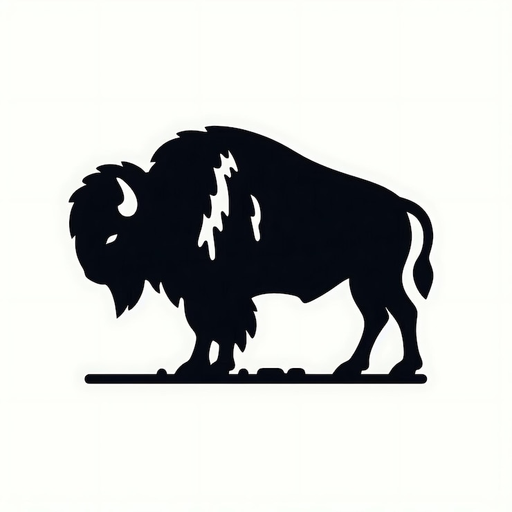 Foto ilustración vectorial de la silueta del bisonte