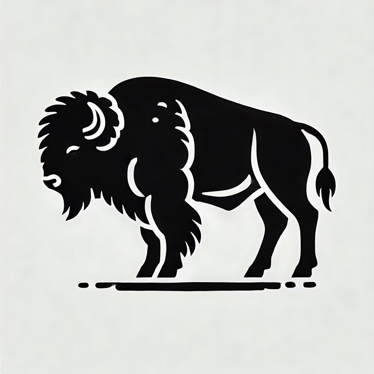 Foto ilustración vectorial de la silueta del bisonte