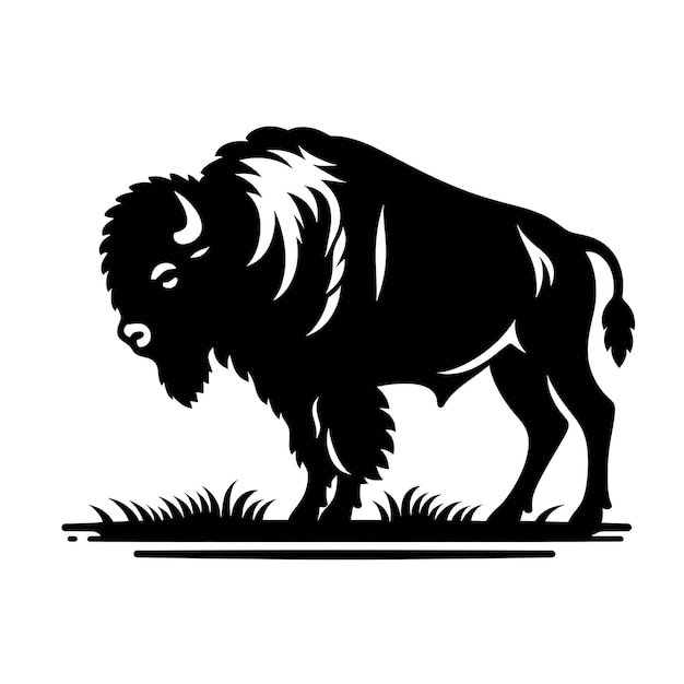 Ilustración vectorial de la silueta del bisonte