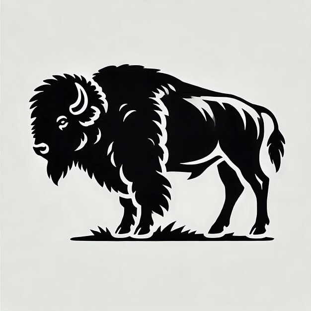 Ilustración vectorial de la silueta del bisonte