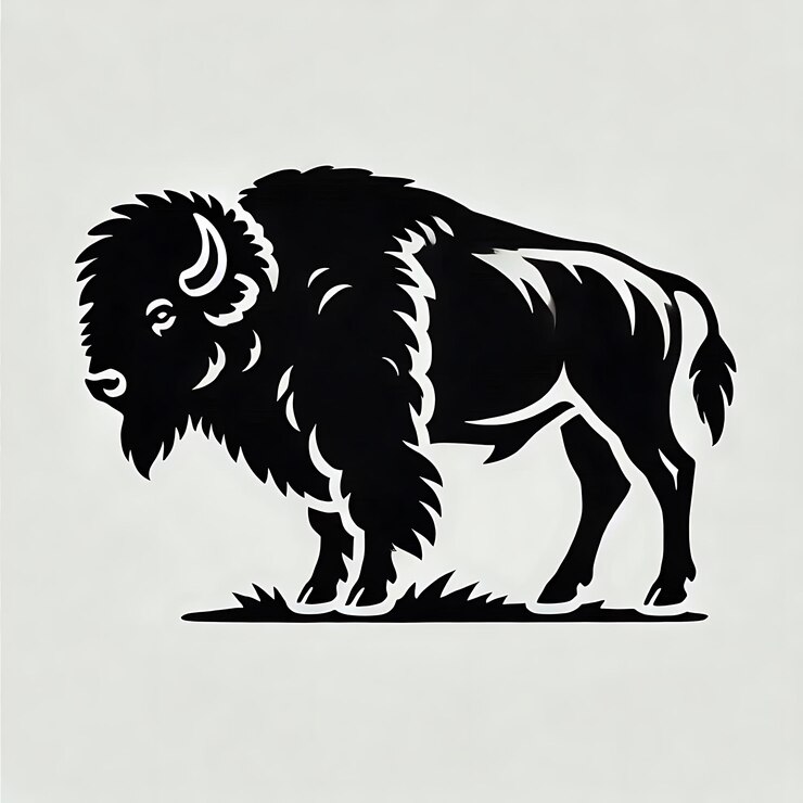 Foto ilustración vectorial de la silueta del bisonte
