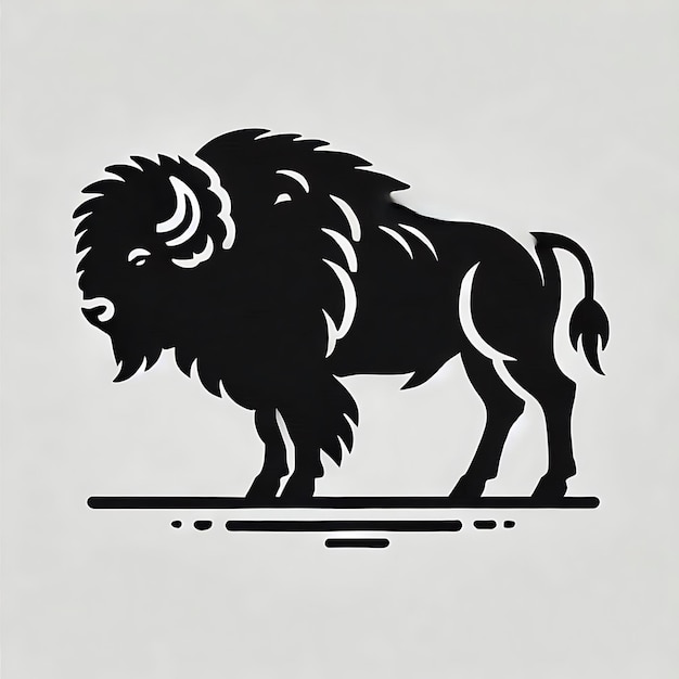 Ilustración vectorial de la silueta del bisonte