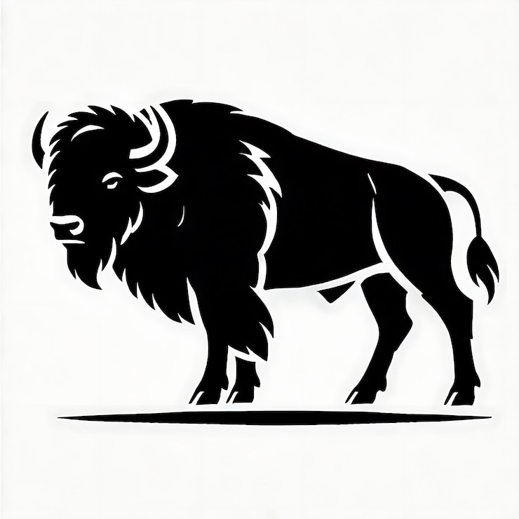 Foto ilustración vectorial de la silueta del bisonte