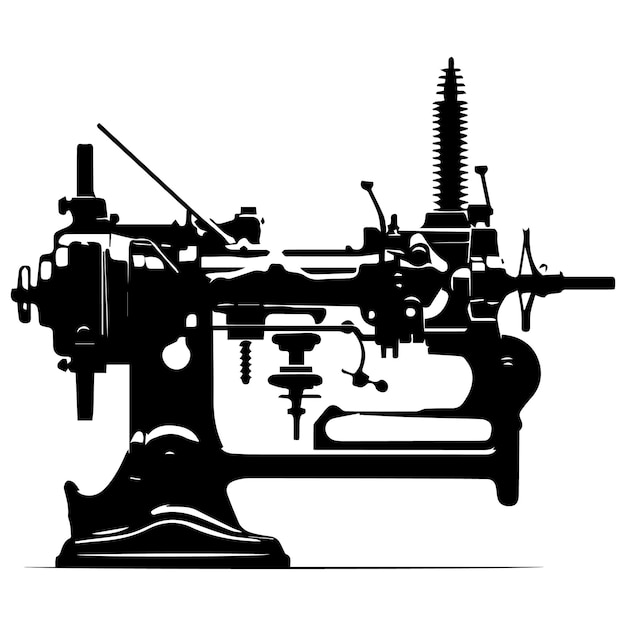 Ilustración vectorial de la silueta de una máquina de coser