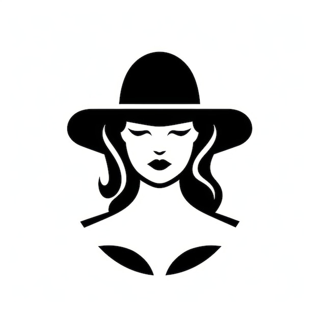 Ilustración vectorial de la silueta de una mujer elegante con sombrero