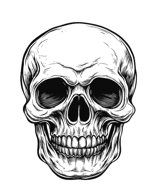 Ilustración vectorial simple de estilo vintage de la calavera