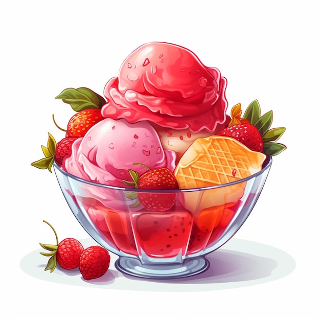 Ilustración vectorial de Sorbet 2d en fondo blanco