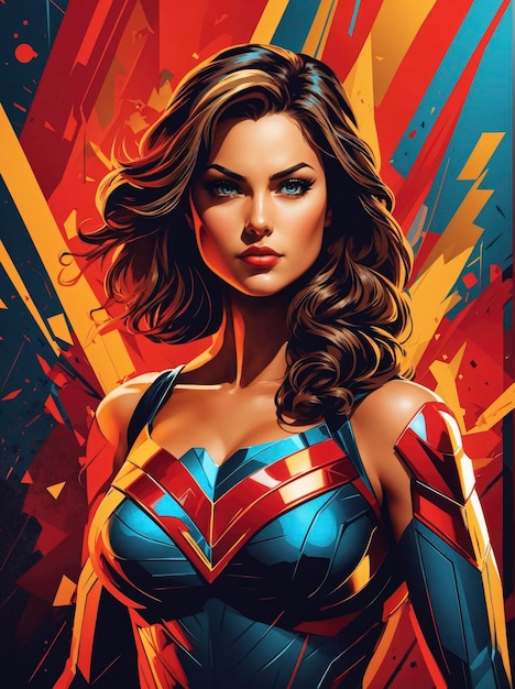 Foto ilustración vectorial de una superheroína