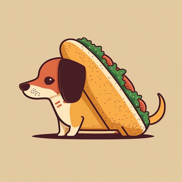 Foto ilustración vectorial de taco del perro