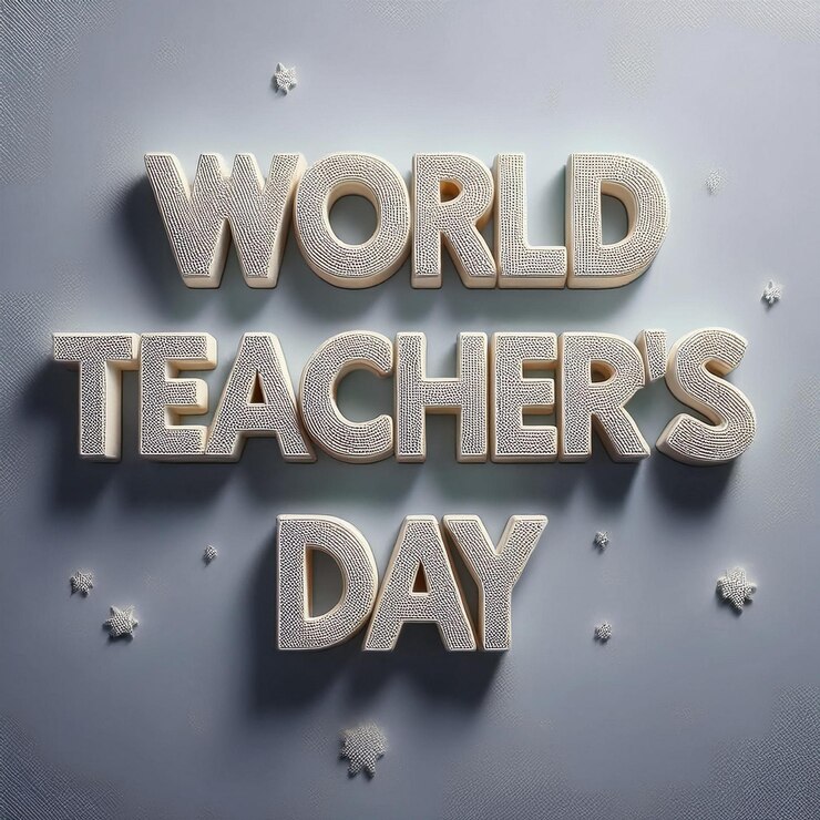 Foto ilustración vectorial del texto del día mundial de los maestros con efecto editable en 3d