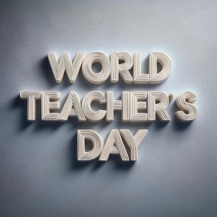 Foto ilustración vectorial del texto del día mundial de los maestros con efecto editable en 3d