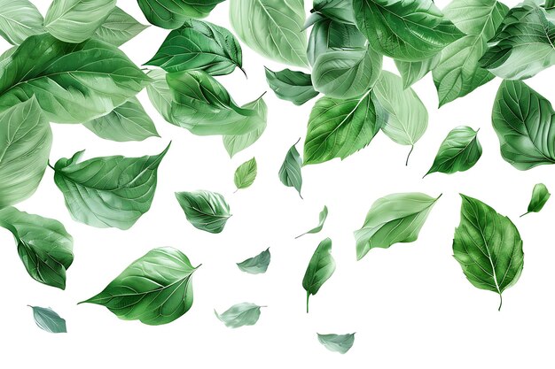 Ilustración vectorial de varios iconos de hojas verdes aislados sobre un fondo blanco con formas de hojas detalladas y diversas ideales para diseños botánicos y proyectos ecológicos