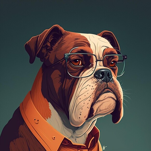 Ilustración vectorial del viejo perro