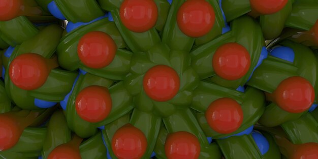 Ilustración de vegetales verdes con tomate Imagen de representación 3D HD