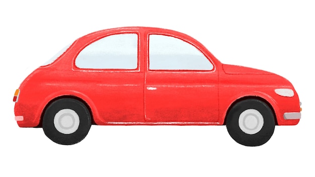 Ilustración de vehículo de automóvil rojo de fondo transparente Png