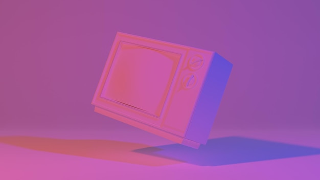 Ilustración vieja de televisión en 3D Arte conceptual de televisión vintage en 3D Imagen de fondo
