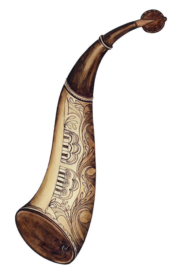 Foto ilustración vintage de cuerno de polvo png remezclada de la obra de william mcauley