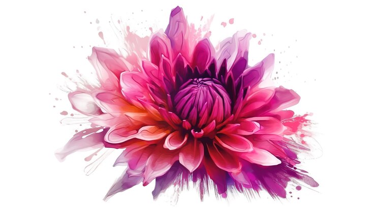 Ilustración vintage decorativa de flor rosa aislada sobre fondo blanco Ai generativo