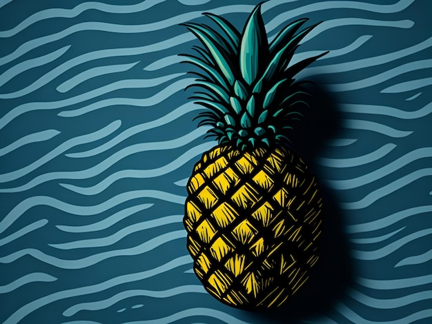 Ilustración vintage de piña