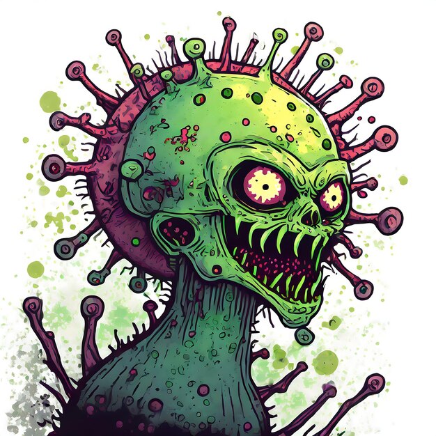 Ilustración del virus zombi