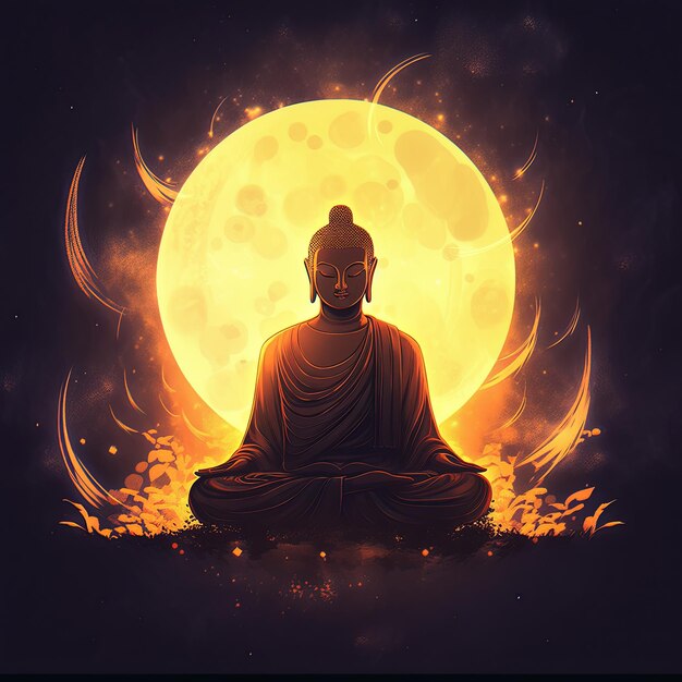 Foto ilustración visakha bucha budha