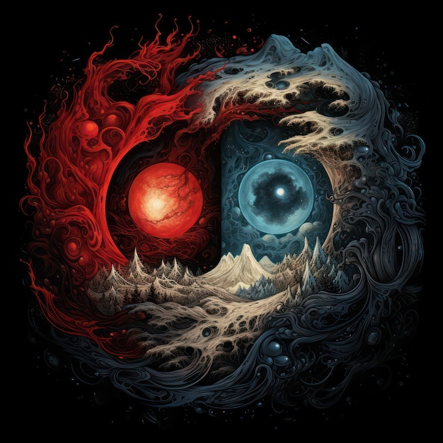 Foto ilustración del yin y el yang