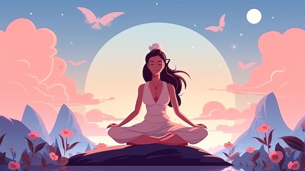 Ilustración de yoga